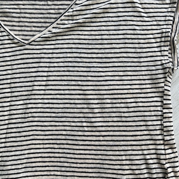 Lucky Brand M Open Shoulder Button Striped Short Sleeve Shirt - Picture 2 of 6